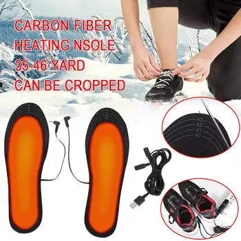1 Çift ısıtmalı astarı kış sıcak kesilebilir 35-46 Yard astarı USB ısıtmalı ayakkabı yürüyüş sürme için rahat sıcak tutmak ev