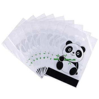 20 adet Sevimli Panda Karikatür Bisküvi Çantası Plastik Şeker Çerez Gıda Kek Çanta Kutusu Hediye Paketleme Çantası Düğün Parti Dekor Kaynağı
