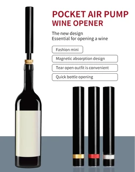 3 Adet hava pompası Şarap Tirbuşon Mutfak Aksesuarları Taşınabilir Açacağı Ev Bar Araçları paslanmaz çelik pim Hava Basıncı şarap şişesi 2