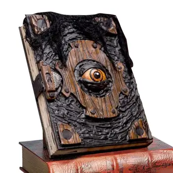 Kitap Lanetli Cadılar Bayramı Dekor Gerçekçi Necronomicon Kitap Cadı Dekorasyon El Yapımı Siyah Spellbook Spooky Mevsimsel Prop