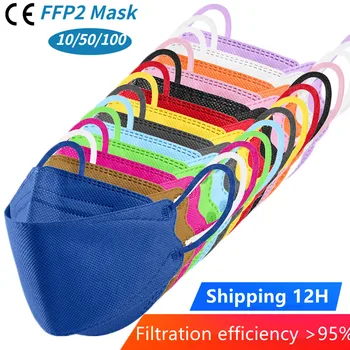 Mascarilla KN95 FPP2 Balık FFP2 Maskesi Renkli Sertifikalı KN95 Yüz Maskesi Yetişkin Koruyucu FP2 ffp2mask renk Maskesi ffp2 mascherine