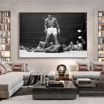 Muhammed Ali VS Sony Liston Spor Posteri duvar tuvali Sanat Tuval Boyama Dekoratif Boyama Çocuk Odası için Spor Yıldız Resim