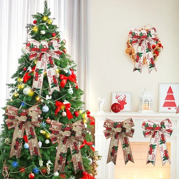 Noel Ağacı Süsler Noel Asılı Dekorasyon Yay DIY Ev Bahçe Yaylar Hediye Sarma / Noel / Düğün Parti Dekorasyon