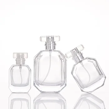 parfums 50ml Taşınabilir Şeffaf Seyahat Doldurulabilir Atomizer Sprey Parfüm Cam Boş Şişe Kozmetik Konteyner Parfüm Şişesi