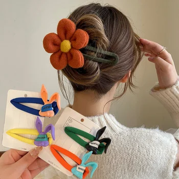 Çiçek Saç Tokası saç aksesuarları Kadınlar için Kore Tokalar Kız Sevimli Saç Tokası Hairgrips Zarif Şapkalar Moda Saç Pençe Klip